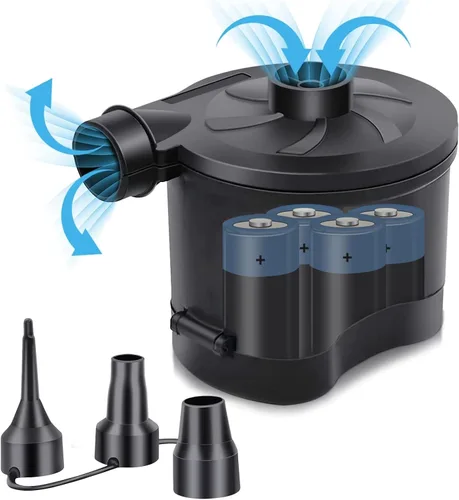 OBEST Bomba de aire eléctrica alimentada por batería, inflador/deflator portátil para campamento al aire libre, colchón de aire, flotadores de