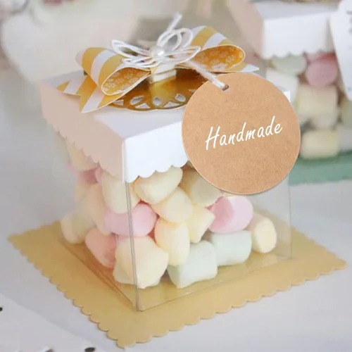 Miniatura 6 de G2PLUS 100 etiquetas de regalo de papel kraft con cuerda, etiquetas de papel redondas de 2.2 pulgadas, etiquetas colgantes en blanco, etiquetas