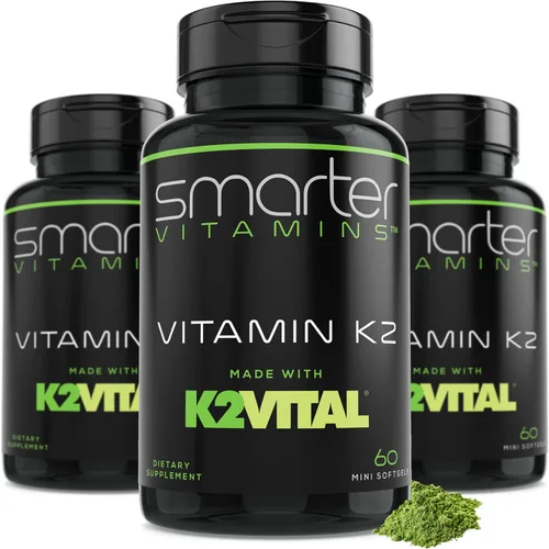 Miniatura 6 de Smarter Vitamina K2 MK7 100mcg fabricada con K2VITAL y col rizada para la salud ósea y apoyo cardiovascular K-2 MK-7 ayuda a utilizar calcio