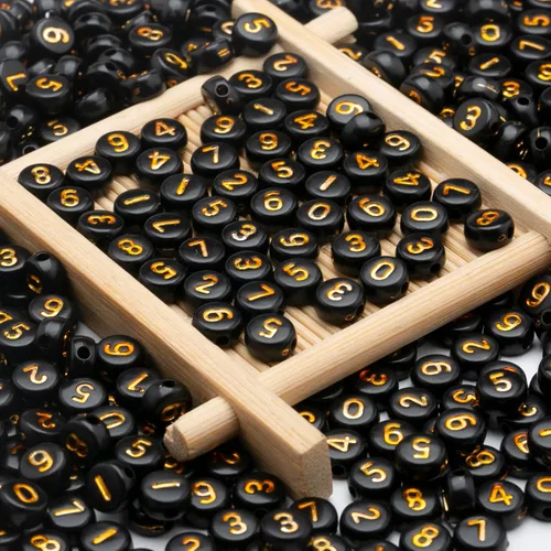 Miniatura 8 de 1000 cuentas acrílicas de números del 0 a 9 cuentas redondas mixtas de 0.16 x 0.27 pulgadas para hacer joyas, pulseras, collares, llaveros