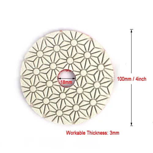 Miniatura 3 de 3.937 in 3 Pasos de diamante almohadillas de pulido flexible uso húmedo para granito herramienta de pulido de mármol pulido concreto