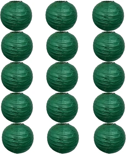 Miniatura 14 de Linternas de papel doradas chinas, japonesas, colgantes, redondas, para decoración de fiesta de Año Nuevo y Año Nuevo Lunar (12 unidades)