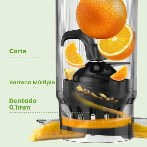 Miniatura 3 de Máquinas de exprimidor, exprimidor de prensa en frío con canal de alimentación de 5.3" de ancho para verduras y frutas enteras, alto rendimiento