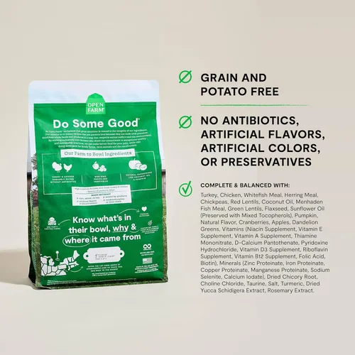 Miniatura 6 de Open Farm, Alimento seco para gatos sin granos, croquetas altas en proteínas para una dieta completa y equilibrada, frutas y verduras sin OGM
