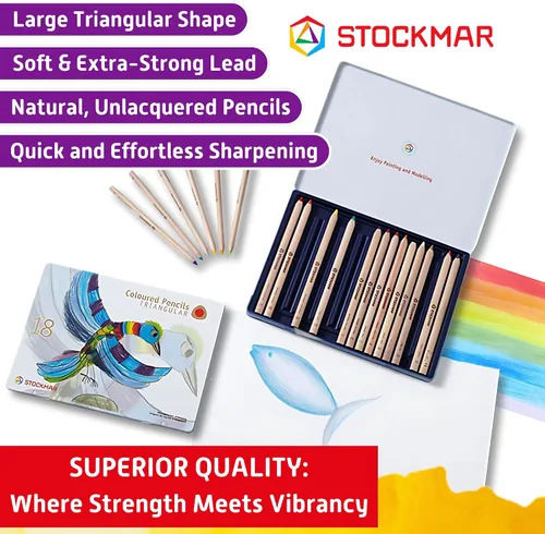 Miniatura 3 de STOCKMAR Lápices de colores triangulares 18 colores + 1 lápiz de grafito