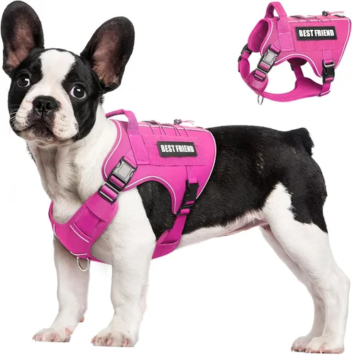Miniatura 18 de Arnés Táctico para Perros Talla Pequeña, Sin Tirones Chaleco Militar para Perros con Asa, Arnés Reflectante de Servicio Pesado para Mascotas