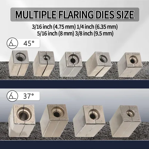 Miniatura 3 de DPTOOL Kit de herramientas de abocinación de línea de freno, 45 y 37 grados simple, doble y burbuja, línea de freno y herramienta de abocinación
