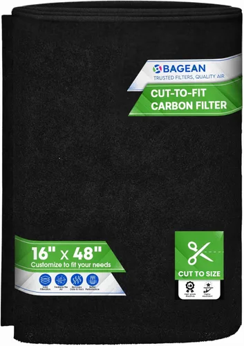 Corte para adaptarse a la hoja de filtro de carbón activado de 16 x 48 pulgadas, filtro de aire de carbón activado para purificadores de aire,