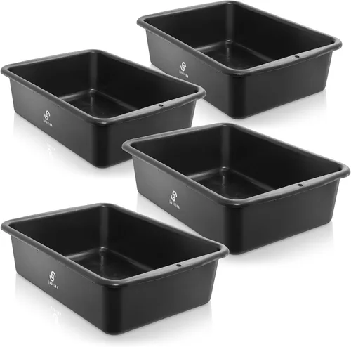 Miniatura 3 de Jubilee Paquete de 4 Contenedores de Almacenamiento de Plástico, Bandeja Utilitaria Comercial - Caja Resistente de Uso Pesado para Lavavajillas