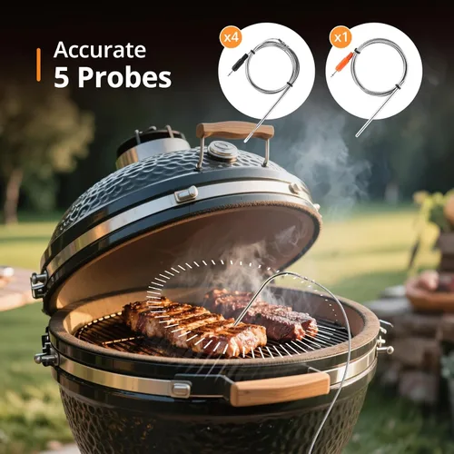 Miniatura 7 de Controlador de temperatura para barbacoa 5G Wi-Fi y Bluetooth INKBIRD, ventilador automático para ahumador con pantalla LCD para parrilla