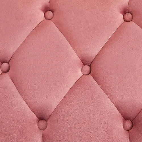 Miniatura 6 de Yaheetech Banco Otomano Moderno de Terciopelo Banco Tapizado Reposapiés para Sala de Estar con Patas de Metal Dorado y Asiento Acolchado Rosa