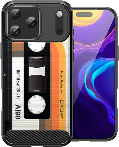 CasesOnDeck - Funda compatible con Apple iPhone 17 Pro Max, diseño de TPU con patrón pictórico, flexible, delgada y elegante (casete retro)