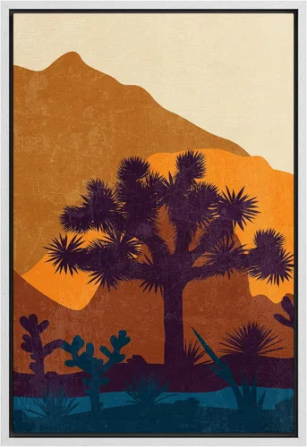 Miniatura 9 de SIGNFORD Lienzo enmarcado para pared, camino del desierto con cactus, naturaleza silvestre, ilustraciones modernas, arte decorativo, rústico