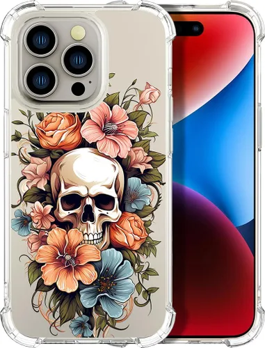 Miniatura 74 de Compatible con iPhone 14, funda transparente y bonita para mujeres y niñas, diseño floral, diseño floral femenino, funda para teléfono 14