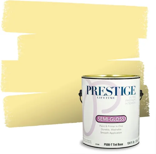 Miniatura 246 de PRESTIGE Pinturas Pintura Exterior e Imprimación En Uno, 1 Galón, Satinado, Pareja Comparable de Benjamin Moore* Amarillo* 320BM-PCM