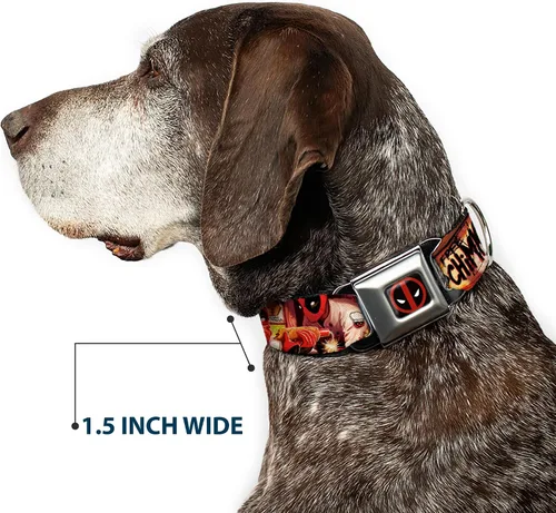 Miniatura 7 de Collar de perro hebilla de cinturón de seguridad Deadpool Kills Deadpool 2 cubierta Dynamite Chimichanga 9 a 15 pulgadas 1.0 pulgadas de ancho