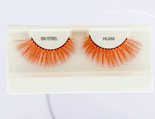 Miniatura 3 de Pestañas naranjas de colores para disfraz de sombrerero loco, pestañas largas dramáticas, para fiesta de máscaras, cosplay, maquillaje, 1 par