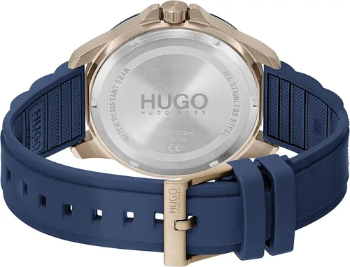 Miniatura 3 de HUGO Reloj de cuarzo para hombre de acero inoxidable con correa de silicona azul 22 modelo 1530210 Azul Patchwork Reloj de cuarzo
