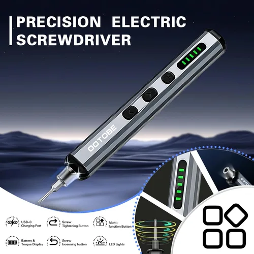 Miniatura 4 de Mini juego de destornilladores eléctricos, kit de destornilladores de precisión inalámbricos 68 en 1, 3.7 V recargable con 5 torque ajustables y 4