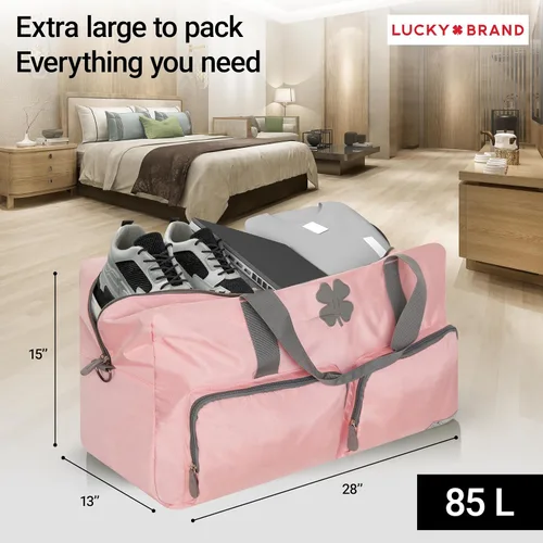 Miniatura 5 de Lucky Brand Bolso de fin de semana plegable para adultos con correa de hombro ajustable para adultos unisex, Rosa (Bridal Rose), Deportes