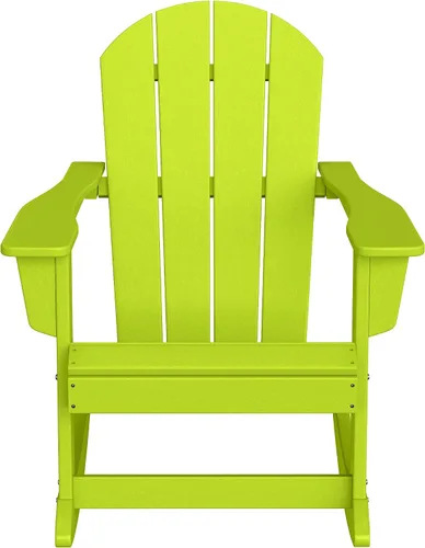 Miniatura 4 de WestinTrends Malibu - Sillas mecedoras Adirondack para patio al aire libre con juego de mesa auxiliar, lima