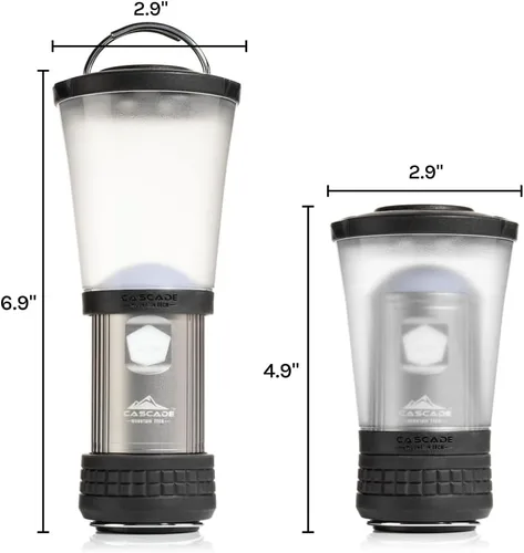 Miniatura 6 de Cascade Mountain Tech Linterna LED plegable IPX4 resistente al agua con 4 modos de luz, paquete de 3, negro/plateado