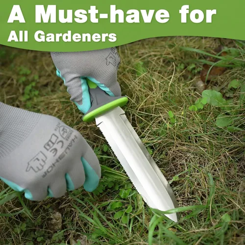 Miniatura 7 de WORKPRO Hori Hori - Cuchillo de jardín, hoja de acero inoxidable de 7 pulgadas con borde de corte, herramientas de jardín con funda Oxford, mango