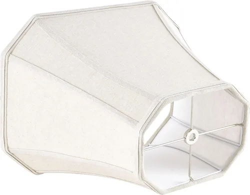 Miniatura 6 de GO&SO Pantalla de lámpara de esquina de corte cuadrado, 8x14x11 pulgadas, pantalla mediana para lámpara de mesa beige, tela natural hecha a mano