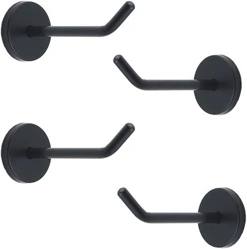 Miniatura 5 de Gancho clásico negro de acero inoxidable resistente, gancho duradero para colgar batas, gancho de montaje en pared, toque perfecto para tu baño