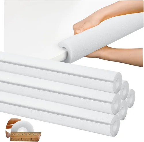 Miniatura 10 de Hanaive Negro 6 piezas Tubo de espuma de poliuretano para aislamiento de tuberías, fideos de piscina jumbo pre-ranurados, tubo grande de espuma