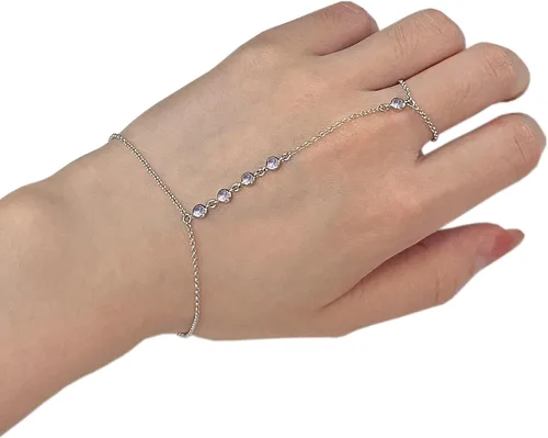 Miniatura 139 de Pulsera de plata de ley 925 para mujer, pulsera de mano para mujer, pulseras esclavas de 7 a 9 pulgadas ajustable