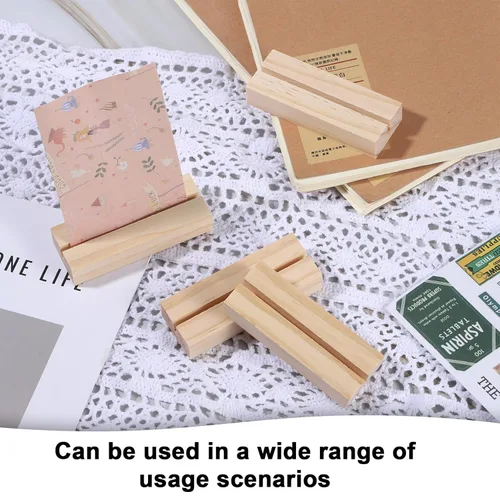 Miniatura 6 de 6 soportes de madera para números de mesa, tarjeteros de madera para colocar tarjetas de fotos y tarjetas de nombre para letreros acrílicos