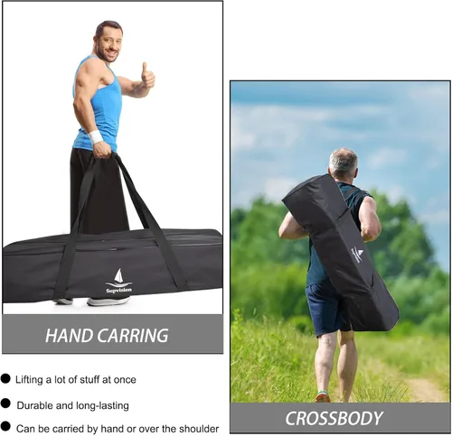 Miniatura 22 de Bolsa de viaje para gimnasio con cremalleras duraderas de 2 vías, impermeable, tela Oxford fuerte, Negro -, 31.5 pulgadas para bloques de arranque