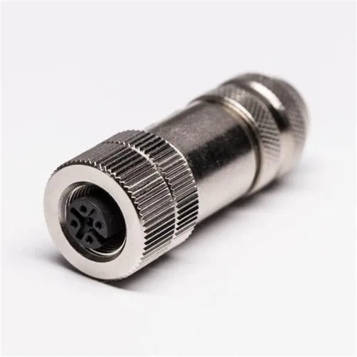 Miniatura 3 de Elecbee 5 unids Profibus M12 A Código Campo Cable Conector 4 Pin hembra Asamblea Enchufe Shiled para 22AWG 0.34mm² Cable
