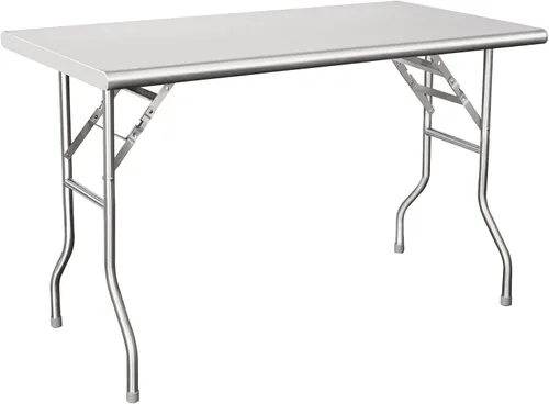 HARDURA Mesa Plegable de Acero Inoxidable 30x48 Pulgadas con Patas, Mesa de Preparación Plegable Portátil NSF Comercial para Cocina de Restaurante,