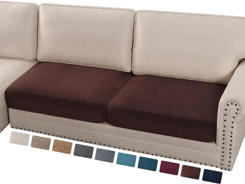 PrinceDeco Funda de cojín de terciopelo suave y elástica para silla, sofá biplaza o sofá, protector de muebles, cojín de asiento, funda de sofá de