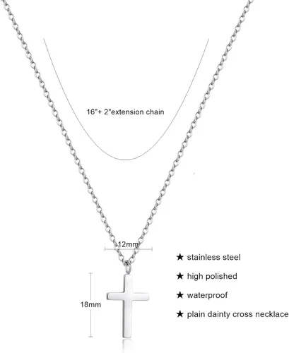 Miniatura 6 de Joxevyia Collar de cruz para mujer, collar de cruz de circonita cúbica de oro de 14 quilates para niñas, elegante colgante de cruz de cristal