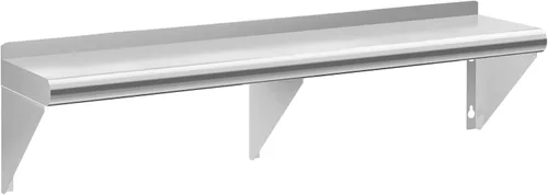 Miniatura 25 de Estante de acero inoxidable de 12 x 36 pulgadas, estantes de acero inoxidable comerciales de 300 libras para montaje en pared, estantes de metal 1