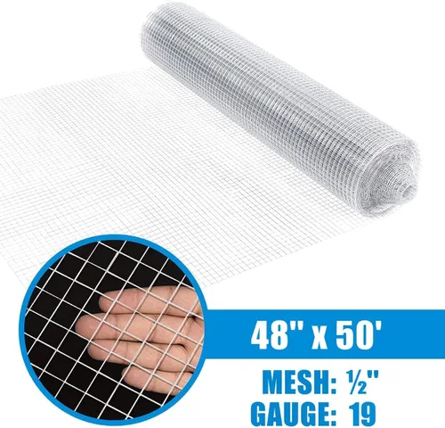 Miniatura 2 de Fencer Wire Paño galvanizado de calibre 19 con malla de 1/2 x 1/2 pulgadas para gallinero/correr/jaula/correr/correr/correr/correr/verduras, jardín