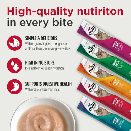 Miniatura 4 de Nulo Freestyle Purés Perfectos Sin Cereales Golosinas Húmedas Premium para Gatos, Puré Apretável para Felinos, Alto Contenido de Humedad para Apoyar