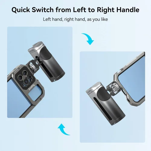 Miniatura 4 de SmallRig Mini mango lateral para jaula de teléfono, aparejo de video para teléfono inteligente con hilos de 1/4 a 20 hilos y zapata fría, ajustable