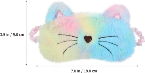 Miniatura 7 de Healifty 3 piezas de felpa para dormir, ojos de conejo, gato, mullido y peludo, cubierta de sueño de unicornio para dormir, sombra de ojos suave