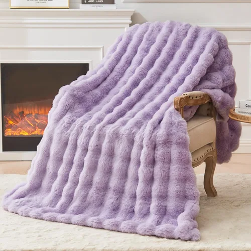 Miniatura 21 de EMME Manta de Forro Polar Sherpa Suave Reversible de Felpa Esponjosa Grande, Manta Bohemia Decorativa Cálida y Ligera para Sofá, Sillón, Dormitorio