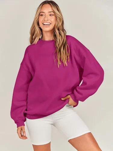 Miniatura 7 de ANRABESS Sudadera de gran tamaño para mujer, con cuello redondo, estilo Y2K, sudadera con capucha de forro polar, cómoda, camiseta informal, ropa