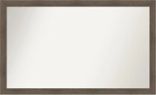 Miniatura 181 de Amanti Art Espejo de pared personalizado no biselado (24 x 27 pulgadas), marco estrecho de nogal chipre - varios tamaños personalizados - Espejo