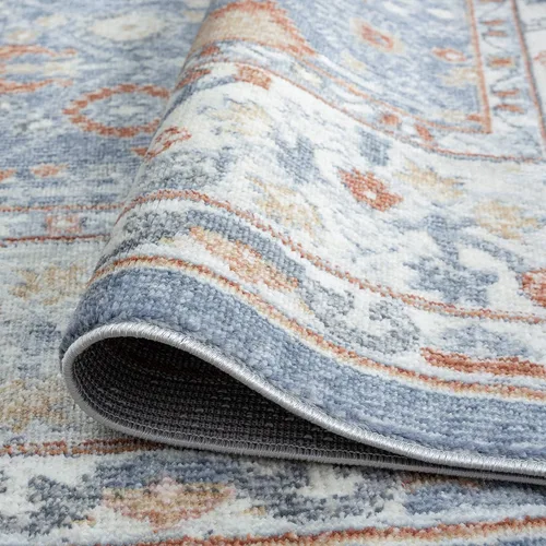 Miniatura 6 de Fashionwu Alfombra de baño con diseño floral para pasillo, alfombra moderna envejecida para sala de estar, alfombra turca, alfombra estética