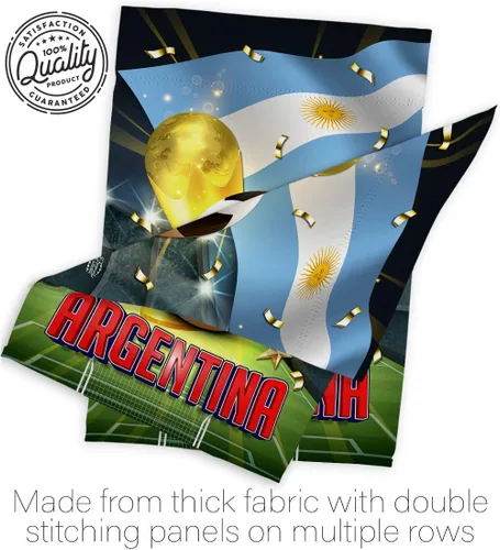 Miniatura 7 de Bandera del equipo de la Copa Mundial de la FIFA 2022 con bandera de Argentina para decoración del hogar al aire libre, arte de pared