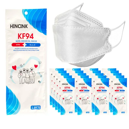 Miniatura 20 de [Paquete de 30] Mascarillas Kf94 negras [empaquetadas individualmente], unisex, máscara de 4 capas, estilo triple plegable para adultos y mayores