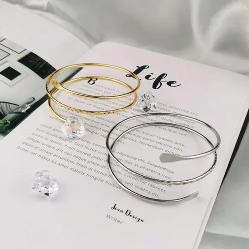 Miniatura 7 de Holibanna Pulseras de dijes de 3 piezas, brazalete para la parte superior del brazo, brazalete ajustable, joyería para mujeres y niñas, regalos