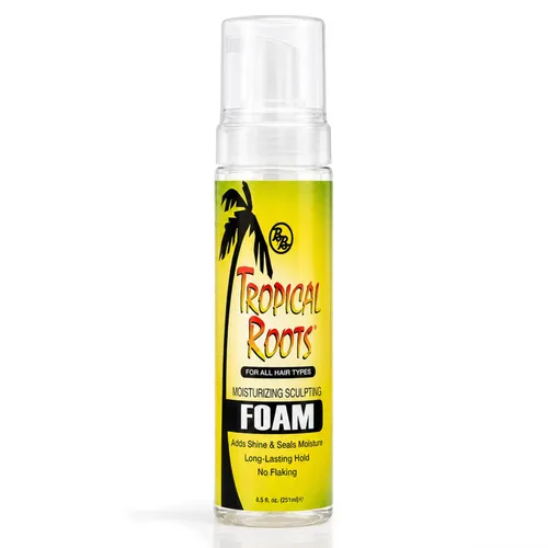 Bronner Bros Tropical Roots - Espuma hidratante para esculpir – Envoltura de espuma para el cabello de larga duración para trenzas, giros y juegos –